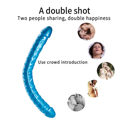 Jellies-Realistic Double Dong Yetişkin Dildo Lesbiyenler için Seks Oyuncakları Su geçirmez Esnek Dildo Kadınlar için Vajinal G noktası ve An