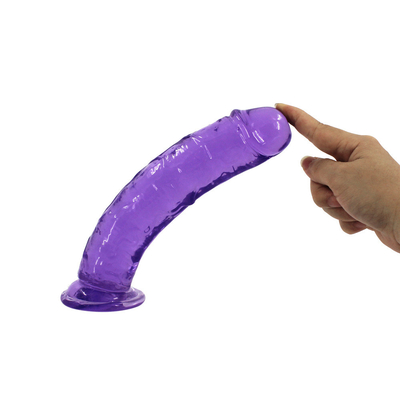 Yeni başlayanlar için gerçekçi jöle dildo, 7 inç kristal G noktası dildo, elsiz el için emici fincanlı esnek penis sik
