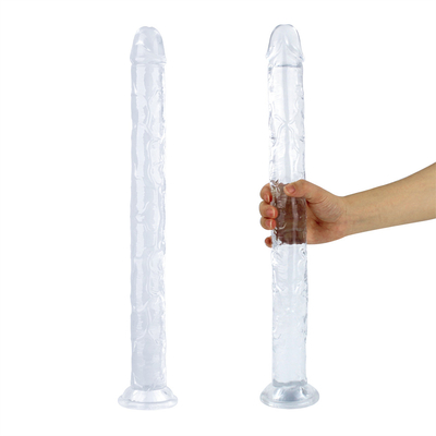 Yeni başlayanlar için gerçekçi jöle dildo, 7 inç kristal G noktası dildo, elsiz el için emici fincanlı esnek penis sik