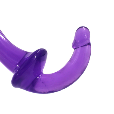 Erotik çift uçlu yüksek şeffaflıklı TPE Penis Strapon Penis Lezbiyen Seks Oyuncakları Strapless Dildo