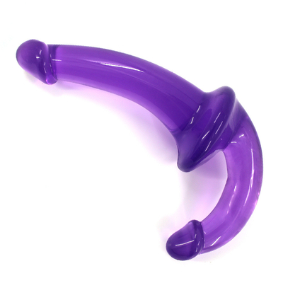 Erotik çift uçlu yüksek şeffaflıklı TPE Penis Strapon Penis Lezbiyen Seks Oyuncakları Strapless Dildo