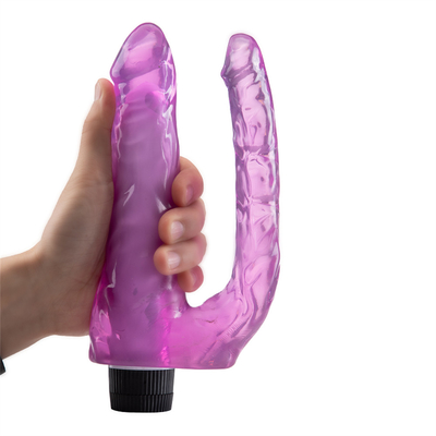 Yeni Gelişmiş Kadın Seks Oyuncakları Vibrating Double Dildo TPE Vibrator On Promotion