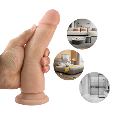 Yetişkin Seks Mağazası Toptan Kadın Silikon Yumuşak Dildo Gerçekçi Kadın Masturbatör Penis Oyuncağı Kadın için