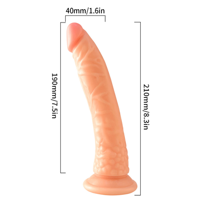 Canlı dildo siyah kahverengi et rengi penis kadın için seks oyuncakları