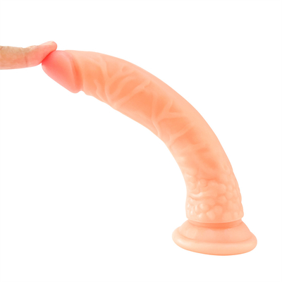 Canlı dildo siyah kahverengi et rengi penis kadın için seks oyuncakları