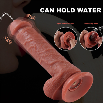 Çin Fabrikası Gerçekçi İtme Kadın Mastürbasyon Sıvı Silikon Kablosuz Uzaktan Kumanda Teleskopik Dildo Vibratör