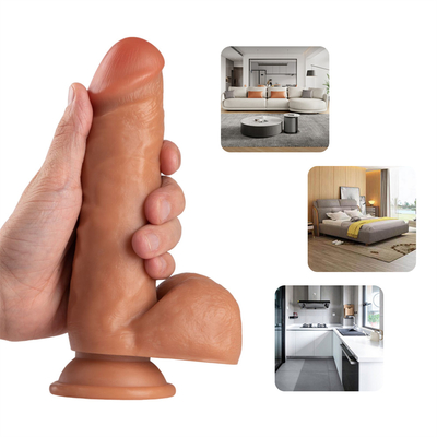 Çin tedarikçisi Online Mağaza 7.88X1.58 Inch Seks Oyuncakları Süper Büyük Penis Yumuşak Gerçekçi Silikon PVC Dildo Kadınlar için