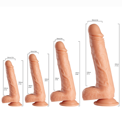 Kadınlar için en çok satan büyük gerçekçi dildolar PVC dildo yapay penis emme fincanı ile