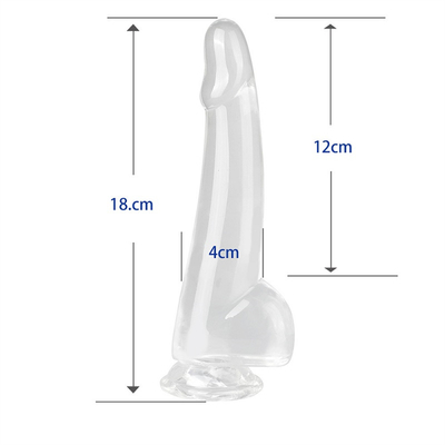 Gerçekçi Açık Dildos 8.6 inç Şeffaf Küçük Glanlar Büyük Kalın Dildos Süpürge Fleksibel Jelly Penis Dong Seks To