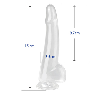 Gerçekçi Açık Dildos 8.6 inç Şeffaf Küçük Glanlar Büyük Kalın Dildos Süpürge Fleksibel Jelly Penis Dong Seks To