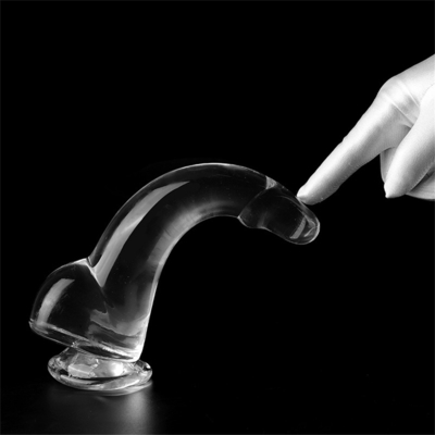 Gerçekçi Açık Dildos 8.6 inç Şeffaf Küçük Glanlar Büyük Kalın Dildos Süpürge Fleksibel Jelly Penis Dong Seks To
