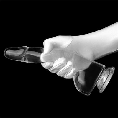 Gerçekçi Açık Dildos 8.6 inç Şeffaf Küçük Glanlar Büyük Kalın Dildos Süpürge Fleksibel Jelly Penis Dong Seks To