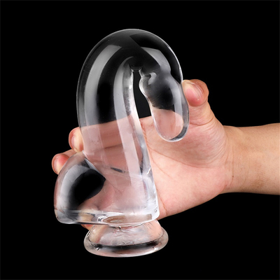 Gerçekçi Açık Dildos 8.6 inç Şeffaf Küçük Glanlar Büyük Kalın Dildos Süpürge Fleksibel Jelly Penis Dong Seks To
