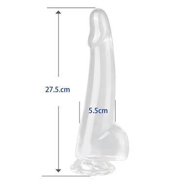 Gerçekçi Açık Dildos 8.6 inç Şeffaf Küçük Glanlar Büyük Kalın Dildos Süpürge Fleksibel Jelly Penis Dong Seks To
