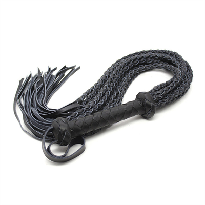 Bdsm dokuma PU deri Led kırbaç Multiple Siyah ve Kırmızı örgülenmiş ip at kırbaç Popüler Seks Sm Bdsm Köle fetişizmi