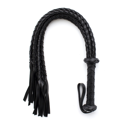 Bdsm dokuma PU deri Led kırbaç Multiple Siyah ve Kırmızı örgülenmiş ip at kırbaç Popüler Seks Sm Bdsm Köle fetişizmi