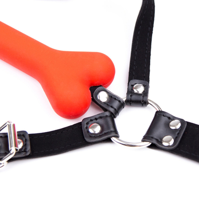 SM Köpek Kemik Ağız Kulaklık Silikon BDSM Deri Çiftler Flört Yemek Oyuncakları Çiftler İçin Yetişkinler