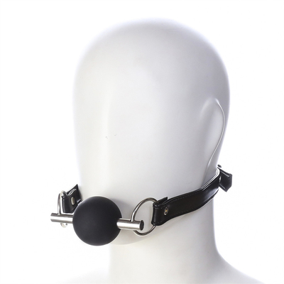 Yetişkin SM Bondage Gear PU Deri Kemerle Ağız Topu Sıkıştırma Oyuncakları