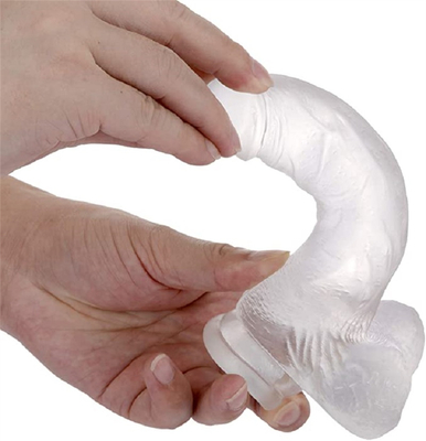 Gerçekçi Dildos Cilt gibi hissettiriyor Elsiz oyun için emme fincanı ile dildo vücut güvenliği malzemesi ve yetişkin seks oyuncakları