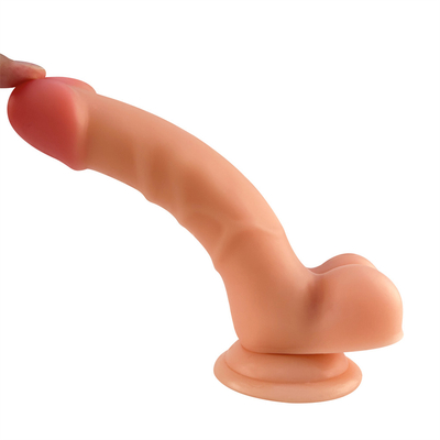 Yüksek Kalite Yazılım Dışarıda Sert İçeride Yapay Silikon Penis Yetişkin Seks Büyük Dildo