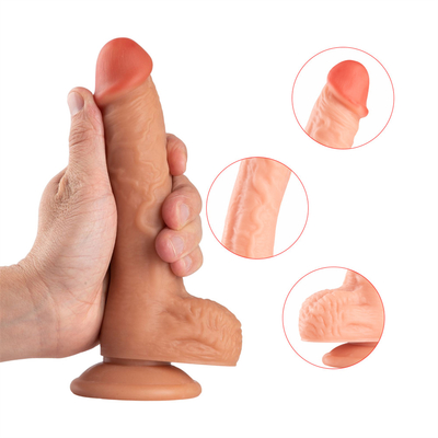 Gerçekçi Dildo Vücut Güvenli G Noktası Stimülatör Dildoslar Eller için Güçlü Emme Kâsesi ile Yetişkinler için Serbest Oyuncaklar