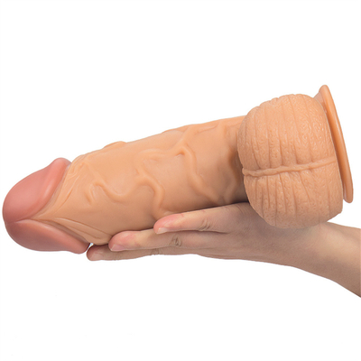 Yumuşak Büyük Silikon Dildo Gerçekçi Emme Kupası Kadın için Erkek Yapay Penis