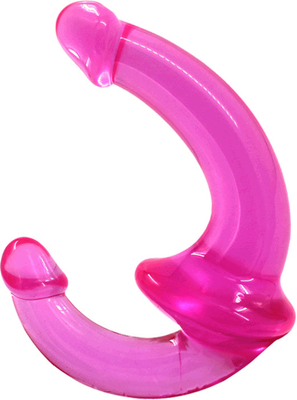 Erotik çift uçlu yüksek şeffaflıklı TPE Penis Strapon Penis Lezbiyen Seks Oyuncakları Strapless Dildo