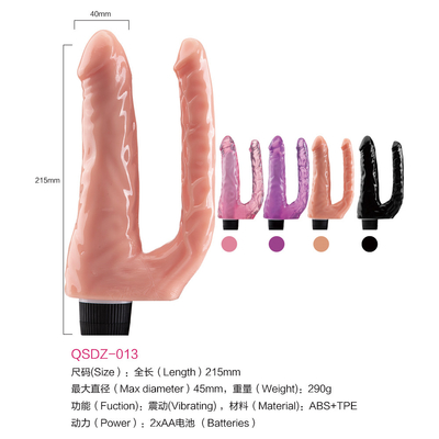 Yeni Gelişmiş Kadın Seks Oyuncakları Vibrating Double Dildo TPE Vibrator On Promotion
