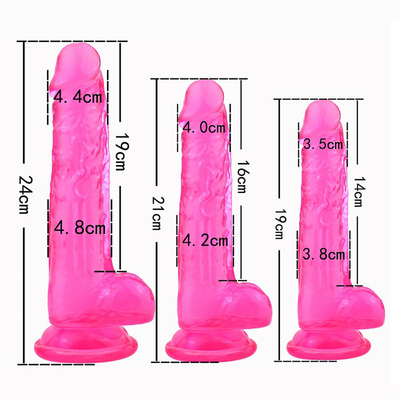 Şeffaf Kristal Gerçekçi Yapay Penis Seks Oyuncak Kadınlar İçin Fallus Çubukları