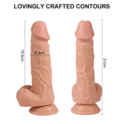 Kablosuz uzaktan kumandalı 8 inçlik silikon dildo Vibratör Şarj edilebilir dildolar Kadınlar için şarj edilebilir dildolar