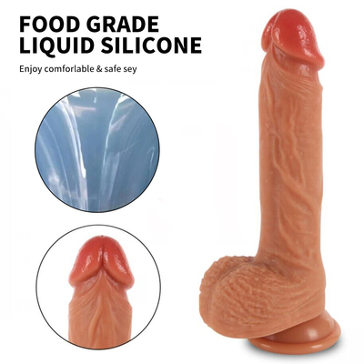 Uzaktan Kumanda İtme Dildo Vibratör Toptan Seks Oyuncağı Vücut Güvenli Vibratör Dönüşü Kadınlar ve Erkekler İçin Gerçekçi Dildo