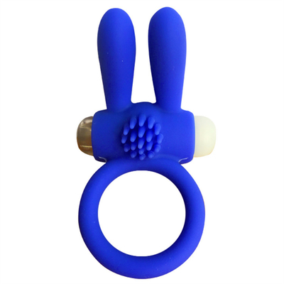 Rabbit Cock Ring Vibrator Penis Ring Extra Stimulation için boncuklarla