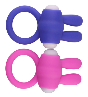 Rabbit Cock Ring Vibrator Penis Ring Extra Stimulation için boncuklarla