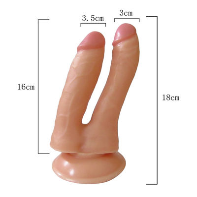 Eşcinsel Çiftlik İçin Çift Kısımlı Gerçekçi Dildo Simülasyonlu Penis Emmekle Çift Taraflı Başlı Penetrasyon Dong Cihazı